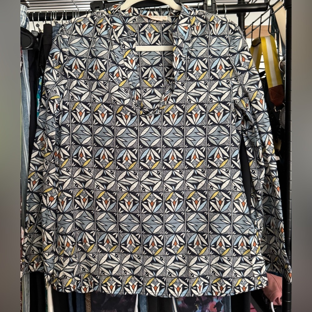 Tory Burch Blouse M 37% Silk 63% cotton
